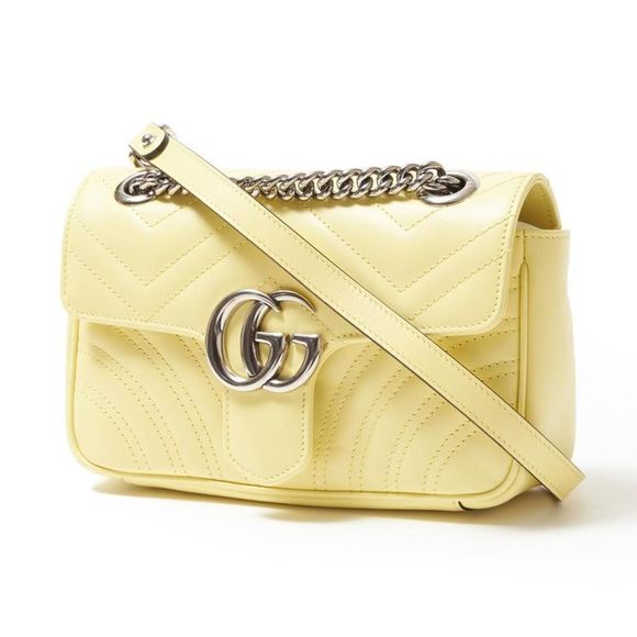 Gucci Shoulder Bag GG Marmont Yellow Ladies - Picture 1 of 9